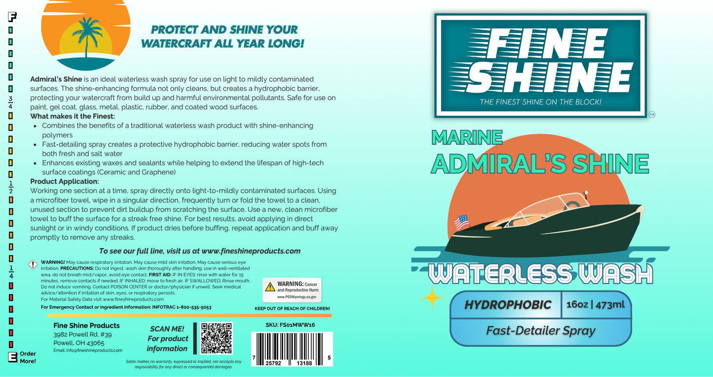 Marine Admiral's Shine (Waterless Wash 16oz)